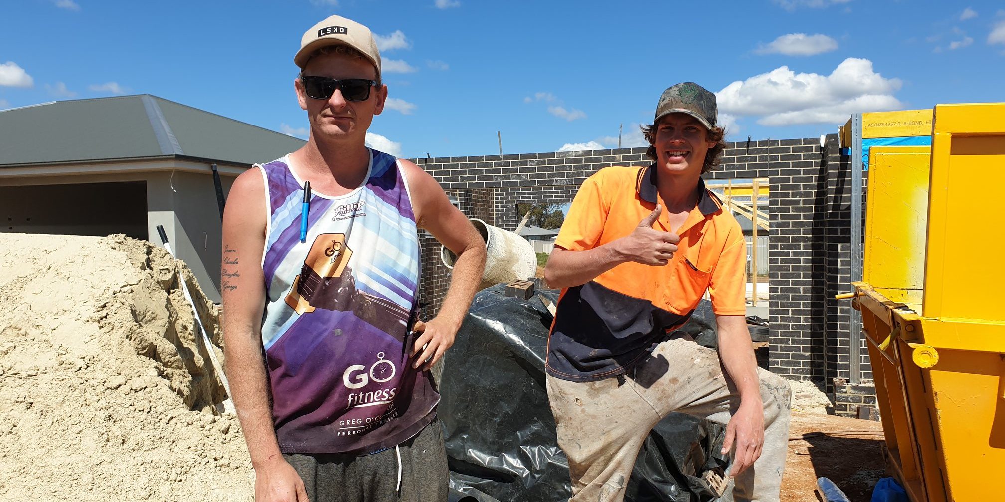 Smoko time literally! BrickiesParrot, Gus and Crossy working at Gobba